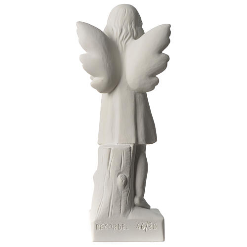 Angel with joined hands in white synthetic Carrara marble 25 - 30 cm 5