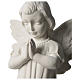 Angel with joined hands in white synthetic Carrara marble 25 - 30 cm s2