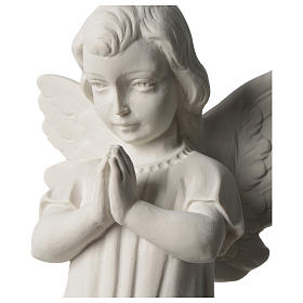 Anioł dłonie złączone marmur syntetyczny biały Carrara 25-30 cm