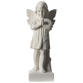 Praying angel white composite marble statue 10 - 12 inc