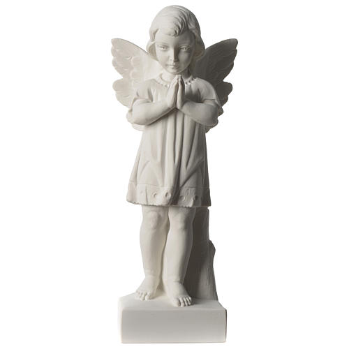 Praying angel white composite marble statue 10 - 12 inc 1