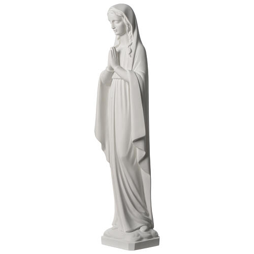 Vierge en prière marbre synthétique 80 cm 3