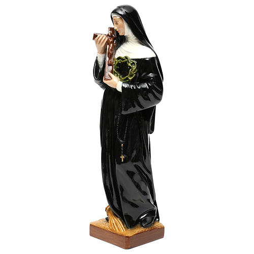 Statue Heilige Rita bemalten Kunstmarmor 40cm 3