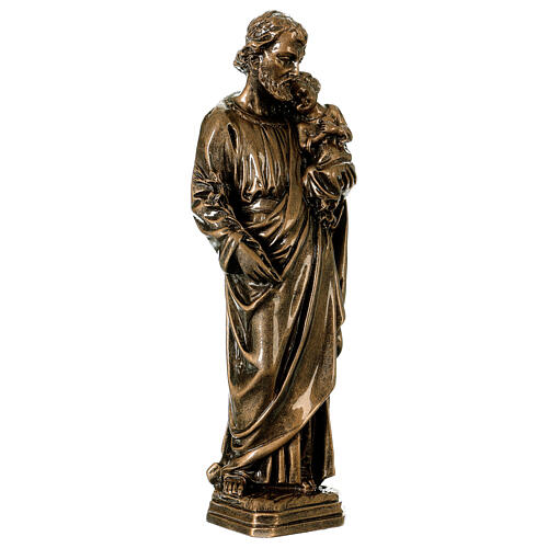 Saint Joseph 30 cm in bronzed marble, outdoor use 3