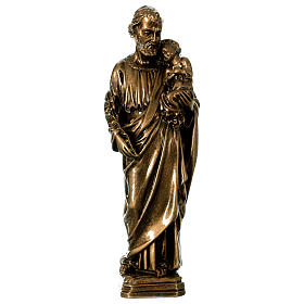 Saint Joseph 30 cm marbre effet bronze POUR EXTÉRIEUR
