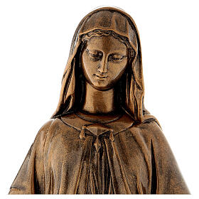 Virgen Milagrosa 60 cm bronceada polvo mármol Carrara PARA EXTERIOR