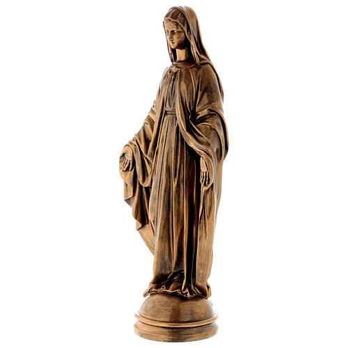 Virgen Milagrosa 60 cm bronceada polvo mármol Carrara PARA EXTERIOR 3