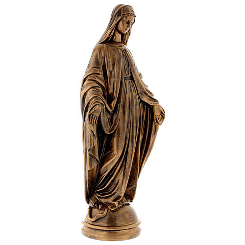 Virgen Milagrosa 60 cm bronceada polvo mármol Carrara PARA EXTERIOR 4