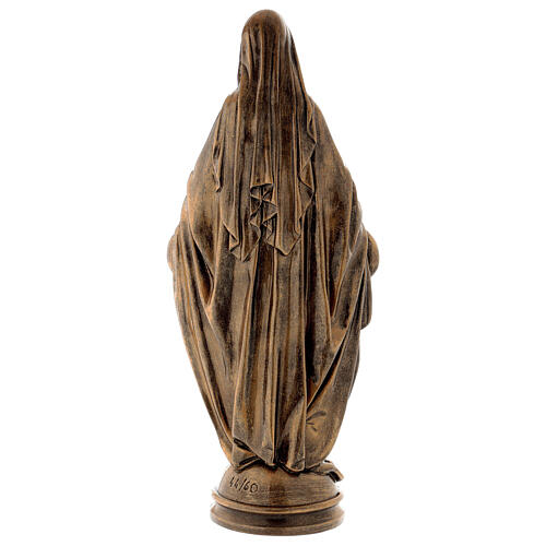 Virgen Milagrosa 60 cm bronceada polvo mármol Carrara PARA EXTERIOR 6