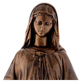 Statue in polvere di marmo di Carrara: Madonna Miracolosa 60 cm bronzata polvere marmo Carrara PER ESTERNO