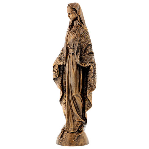 Miraculous Medal statue in bronzed marble powder composite 45 cm, OUTDOOR 3