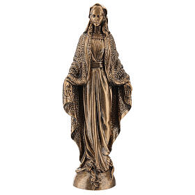 Statue in polvere di marmo di Carrara: Madonna Miracolosa 45 cm bronzata polvere di marmo PER ESTERNO