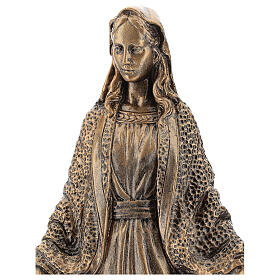 Statue in polvere di marmo di Carrara: Madonna Miracolosa 45 cm bronzata polvere di marmo PER ESTERNO