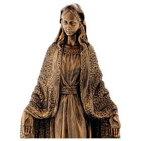 Blessed Mary statue, 45 cm bronzed reconstituted Carrara marble FOR OUTDOORS