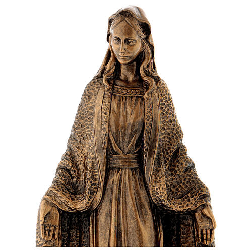 Blessed Mary statue, 45 cm bronzed reconstituted Carrara marble FOR OUTDOORS 2
