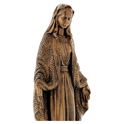 Blessed Mary statue, 45 cm bronzed reconstituted Carrara marble FOR OUTDOORS 4