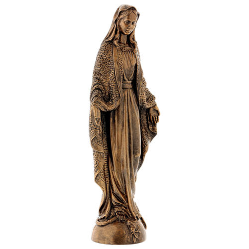 Blessed Mary statue, 45 cm bronzed reconstituted Carrara marble FOR OUTDOORS 5