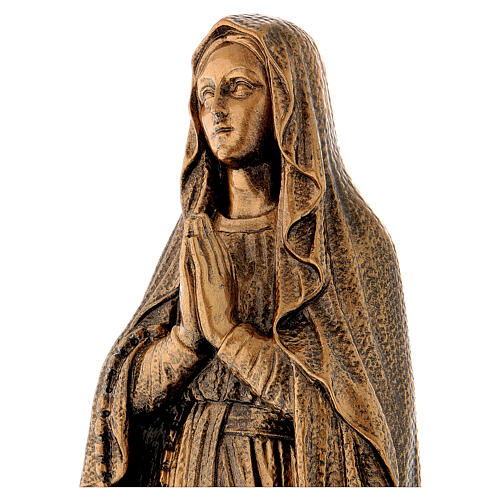 Gottesmutter von Lourdes 50cm Marmorpulver Bronzefinish für AUSSENGEBRAUCH 2