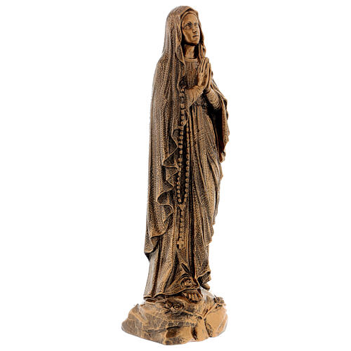 Gottesmutter von Lourdes 50cm Marmorpulver Bronzefinish für AUSSENGEBRAUCH 5