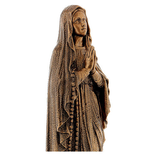 Estatua Virgen Lourdes 50 cm bronceada polvo de mármol PARA EXTERIOR 4