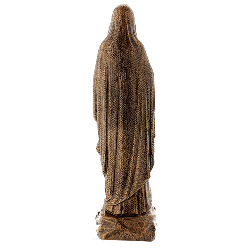 Estatua Virgen Lourdes 50 cm bronceada polvo de mármol PARA EXTERIOR 6