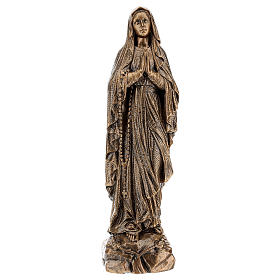 Statue in polvere di marmo di Carrara: Statua Madonna Lourdes 50 cm bronzata polvere di marmo PER ESTERNO