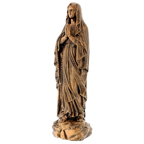Statua Madonna Lourdes 50 cm bronzata polvere di marmo PER ESTERNO 3