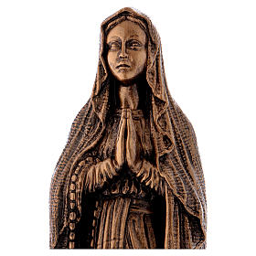Statue in polvere di marmo di Carrara: Madonna di Lourdes 40 cm bronzata marmo sintetico PER ESTERNO