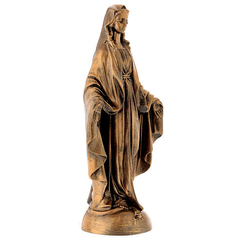 Miraculous Medal statue in bronzed marble powder composite 40 cm, OUTDOOR 4