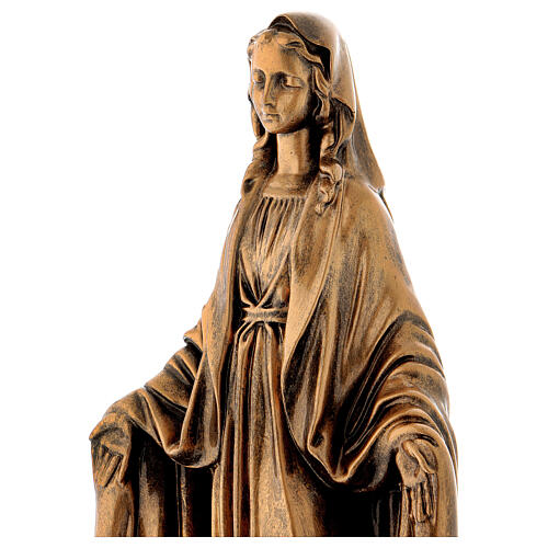 Estatua Virgen Milagrosa 40 cm bronceada polvo mármol PARA EXTERIOR 2