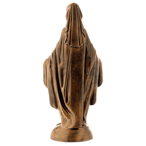 Estatua Virgen Milagrosa 40 cm bronceada polvo mármol PARA EXTERIOR 5