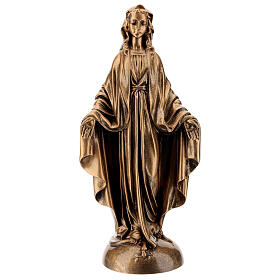 Statue in polvere di marmo di Carrara: Statua Madonna Miracolosa 40 cm bronzata polvere marmo PER ESTERNO