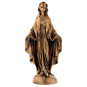 Statua Madonna Miracolosa 40 cm bronzata polvere marmo PER ESTERNO