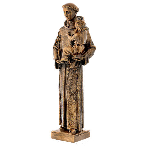 St. Anthony statue in bronzed marble powder composite 40 cm, OUTDOOR 3