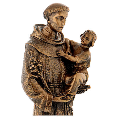 St. Anthony statue in bronzed marble powder composite 40 cm, OUTDOOR 4
