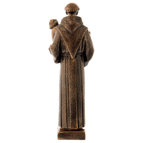 St. Anthony statue in bronzed marble powder composite 40 cm, OUTDOOR 6