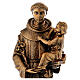 St. Anthony statue in bronzed marble powder composite 40 cm, OUTDOOR s2