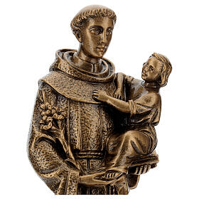 Statue in polvere di marmo di Carrara: Sant'Antonio da Padova 40 cm bronzato marmo sintetico PER ESTERNO