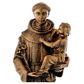 St Anthony of Padua statue, 40 cm bronzed synthetic marble FOR OUTDOORS