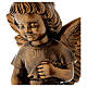 Angel with flowers statue in bronzed marble powder composite 48 cm, OUTDOOR s2
