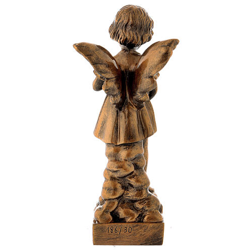Engelchen mit Blumen 30cm Marmorpulver Bronzefinish für AUSSENGEBRAUCH 5