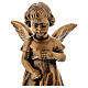 Angel with flowers statue in bronzed marble powder composite 30 cm, OUTDOOR s2