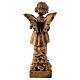 Angel with flowers statue in bronzed marble powder composite 30 cm, OUTDOOR s5