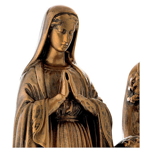 Holy Family statue in bronzed marble powder composite 40 cm, OUTDOOR 4
