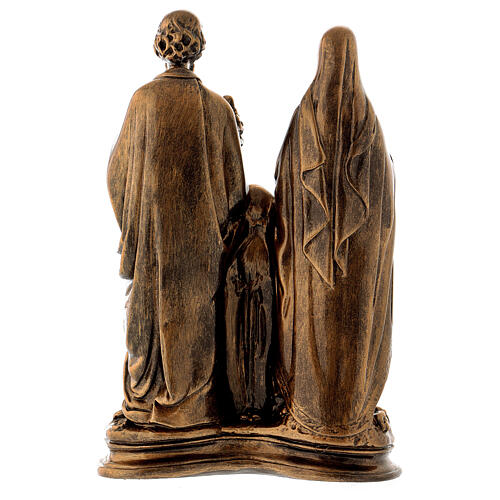 Holy Family statue in bronzed marble powder composite 40 cm, OUTDOOR 7