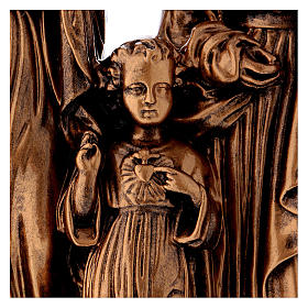 Statue in polvere di marmo di Carrara: Sacra Famiglia 40 cm bronzata polvere di marmo PER ESTERNO