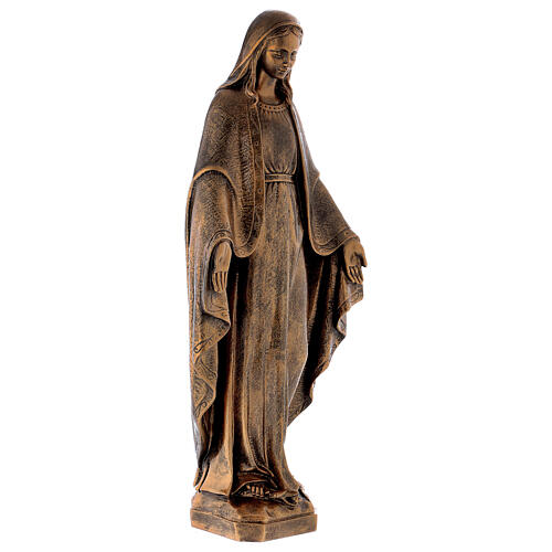 Miraculous Medal statue in bronzed marble powder composite 62 cm, OUTDOOR 5