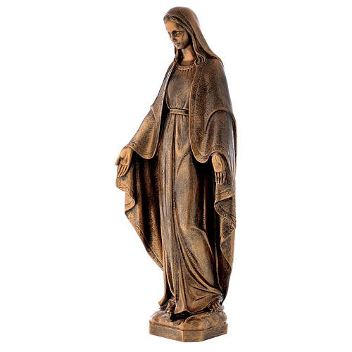 Statue Vierge Miraculeuse 62 cm poudre marbre Carrare effet bronze POUR EXTÉRIEUR 3