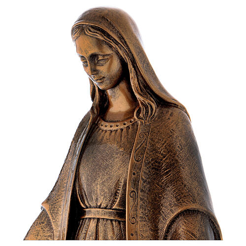 Statue Vierge Miraculeuse 62 cm poudre marbre Carrare effet bronze POUR EXTÉRIEUR 4