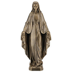 Statue in polvere di marmo di Carrara: Statua Madonna Miracolosa 62 cm bronzata polvere di marmo PER ESTERNO